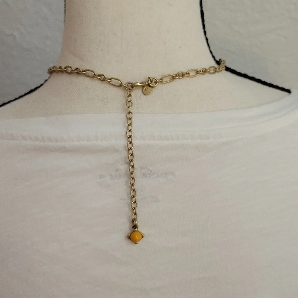 3/$30 LIA SOPHIA Adjustable Chain Necklace Acrylic Diamond Shape Pendant
